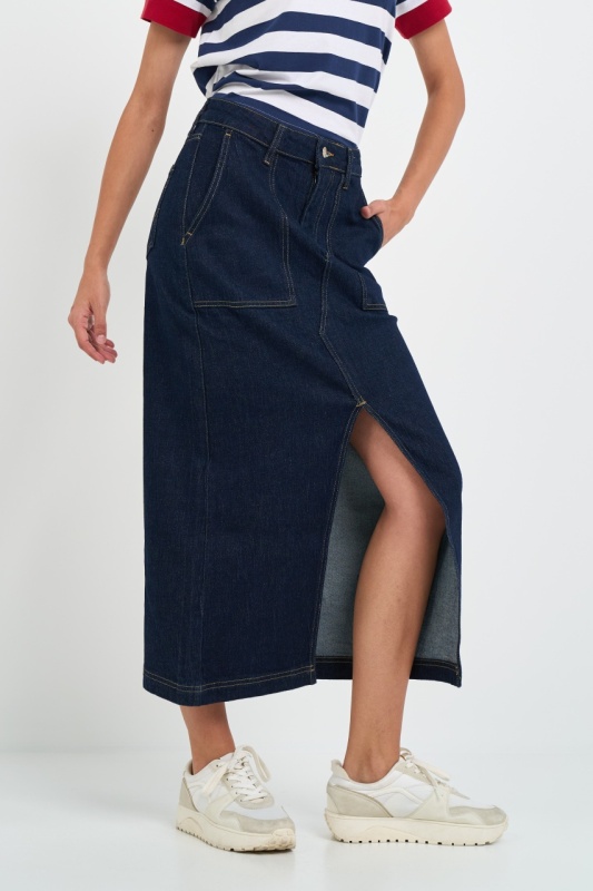 Lee Cooper - Fusta dama din denim cu buzunare aplicate - Img 5