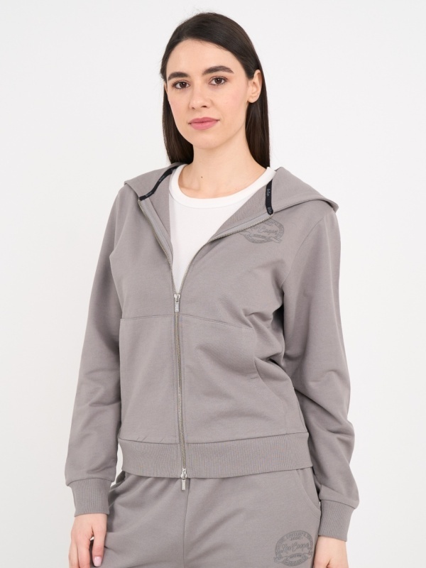 Lee Cooper - Hanorac dama cu fermoar si imprimeu logo - Img 2