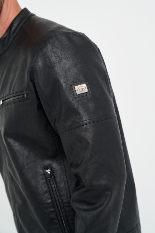 Lee Cooper - Jacheta barbat din piele ecologica cu buzunare - Img 3