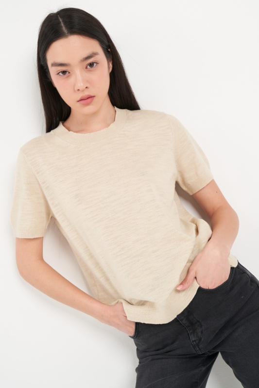 Lee Cooper - Pulover dama cu maneca scurta de culoare uniforma - Img 3