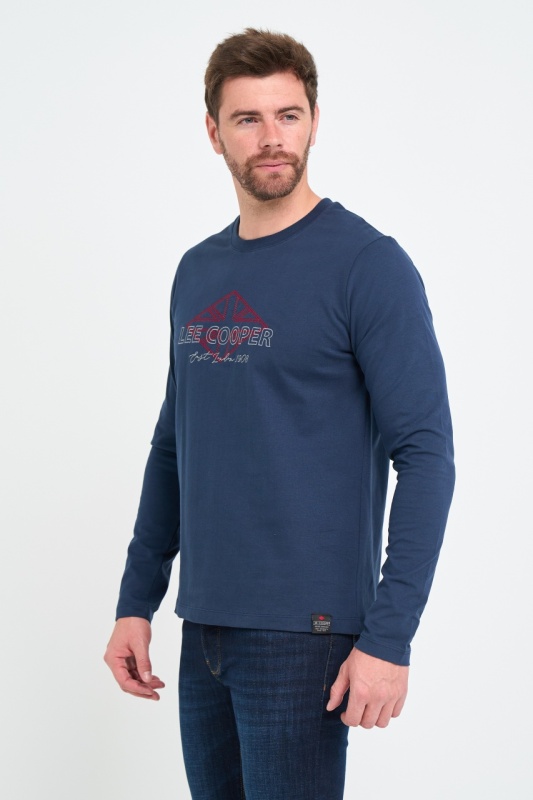 Lee Cooper - Tricou barbat cu maneca lunga cu imprimeu logo - Img 6