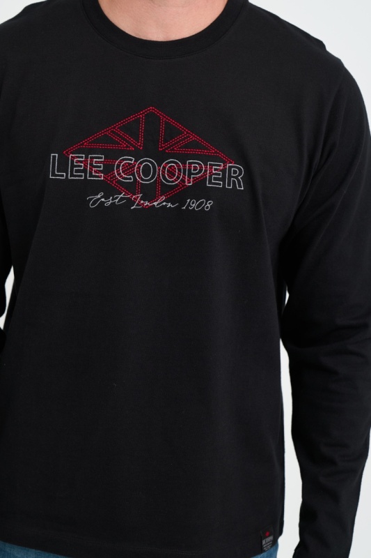 Lee Cooper - Tricou barbat cu maneca lunga cu imprimeu logo - Img 3