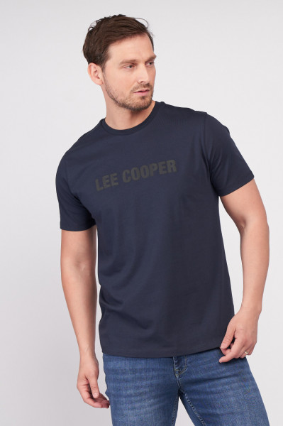 Lee Cooper - Tricou barbat de culoare uniforma cu logo aplicat pe piept