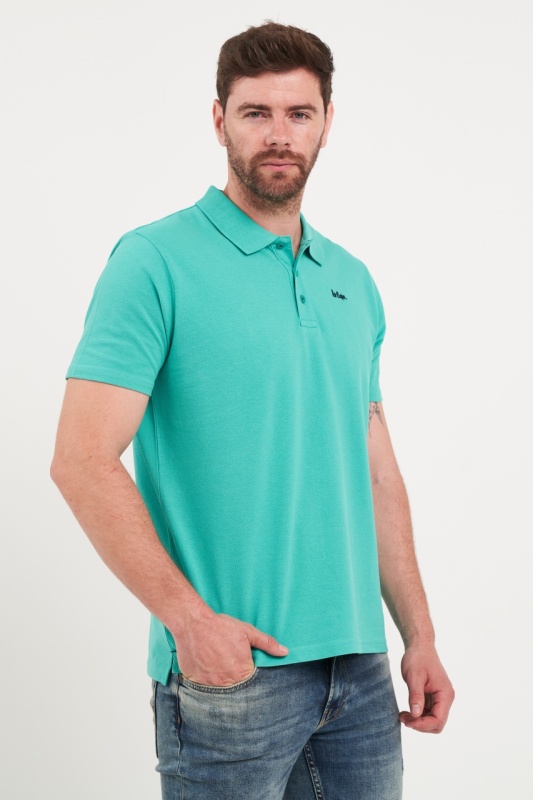 Lee Cooper - Tricou barbat polo de culoare uniforma - Img 2