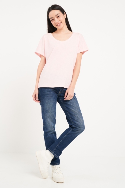 Lee Cooper - Tricou dama cu maneca scurta de culoare uniforma - Img 6
