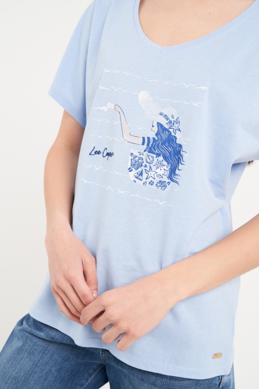 Lee Cooper - Tricou dama cu maneca scurta si imprimeu - Img 4