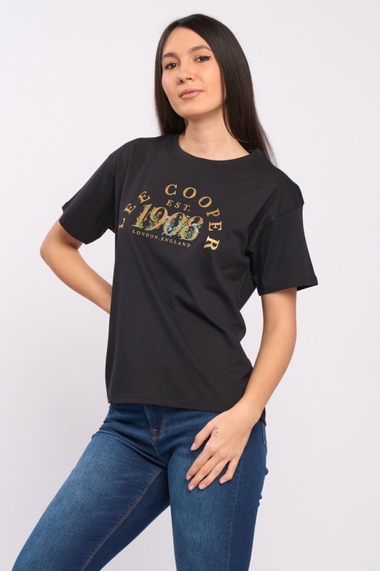 Lee Cooper - Tricou maneca scurta dama cu imprimeu text - Img 5