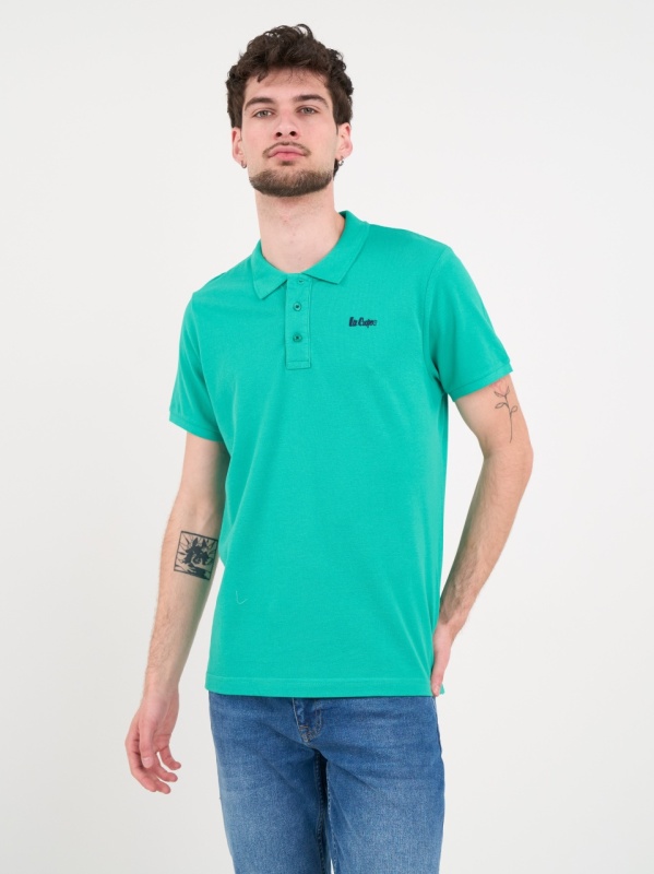 Lee Cooper - Tricou polo barbat de culoare uniforma - Img 7