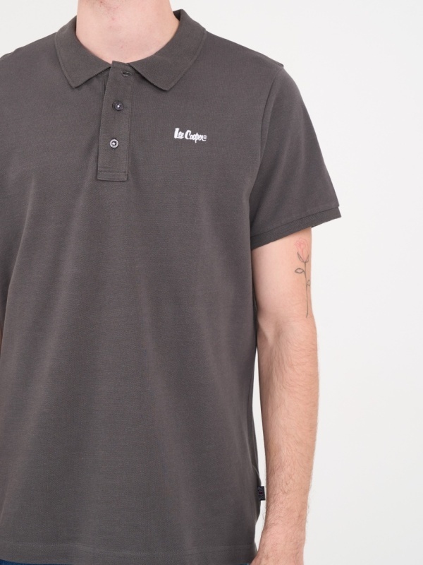 Lee Cooper - Tricou polo barbat de culoare uniforma - Img 3