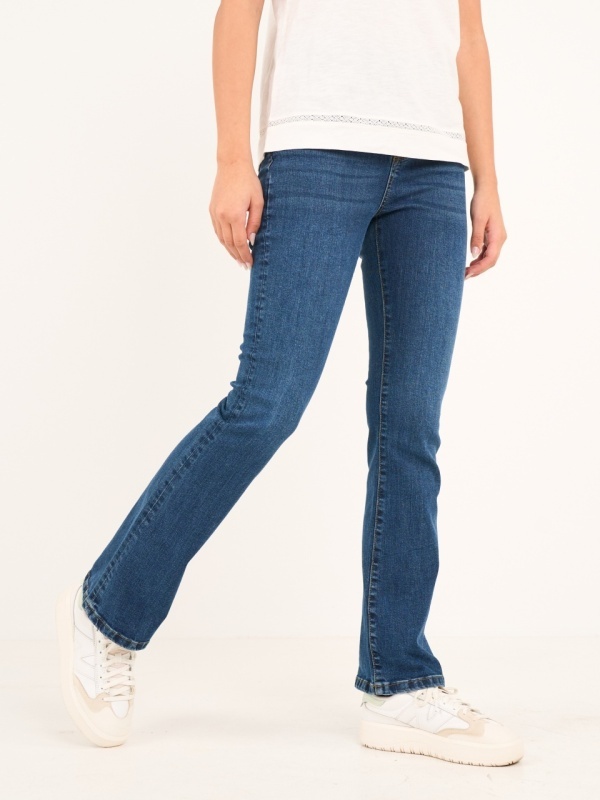 Timeout - Blugi dama bootcut de culoare uniforma - Img 6