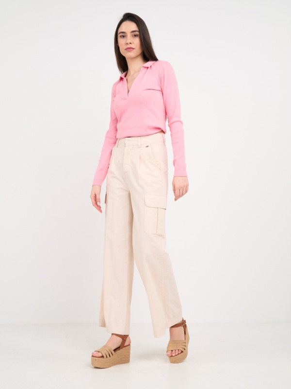 Timeout - Pantaloni lungi dama cu buzunare de culoare uniforma - Img 12