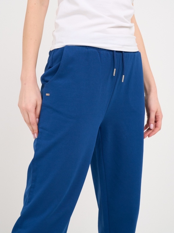 Timeout - Pantaloni sport dama cu buzunare de culoare uniforma - Img 3