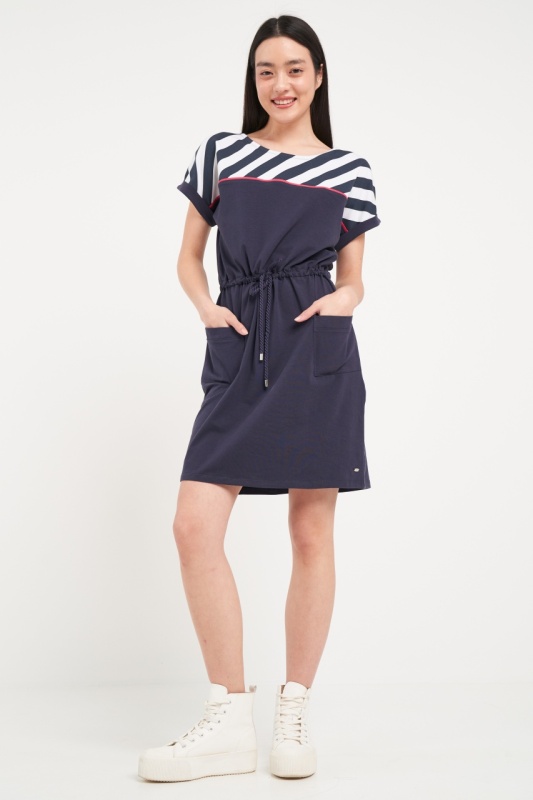 Timeout - Rochie dama de culoare uniforma cu detalii - Img 7