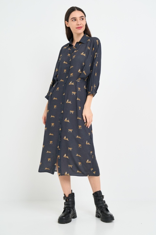 Timeout - Rochie dama tip camasa cu model - Img 4