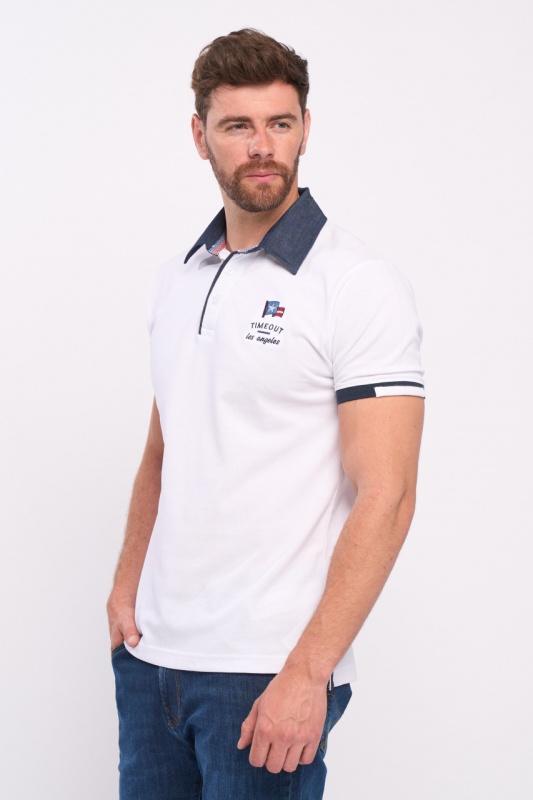 Timeout - Tricou barbat polo cu imprimeu logo - Img 8