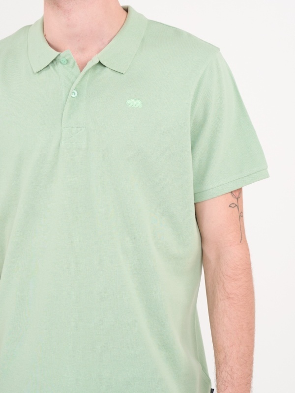 Timeout - Tricou barbat polo de culoare uniforma cu logo - Img 4