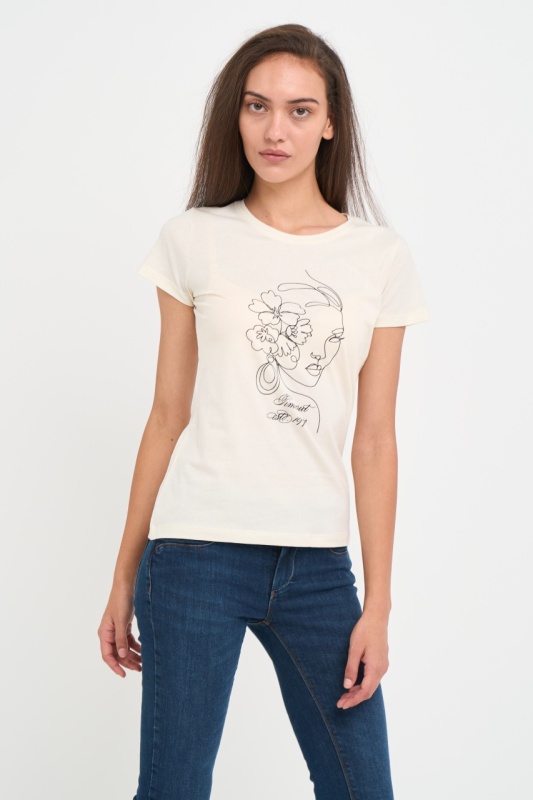 Timeout - Tricou dama cu imprimeu grafic si logo - Img 3