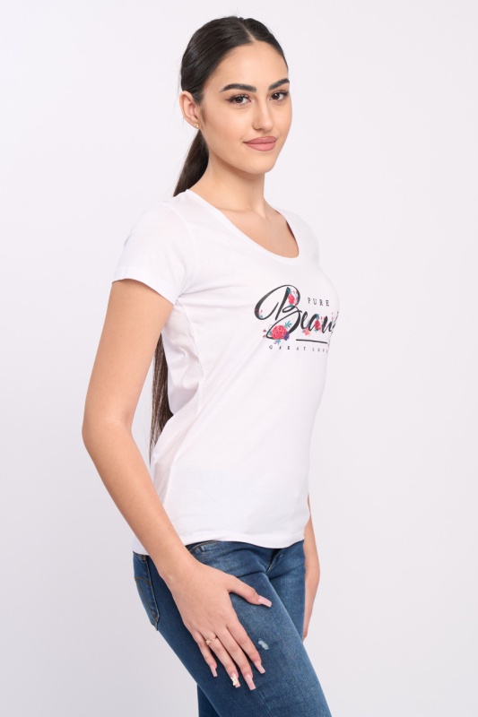 Timeout - Tricou dama cu maneca scurta si imprimeu text - Img 5