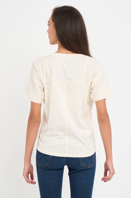 Timeout - Tricou dama maneca scurta cu imprimeu text grafic - Img 3