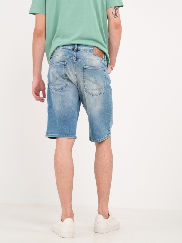 Kenvelo - Bermude barbat din denim cu rupturi si aspect decolorat - Img 5