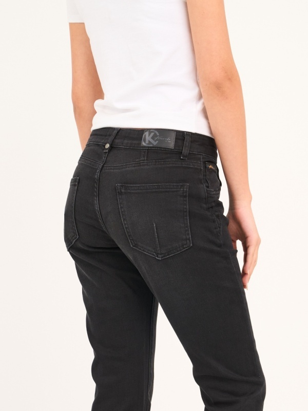Kenvelo - Blugi dama boyfriend de culoare inchisa - Img 3