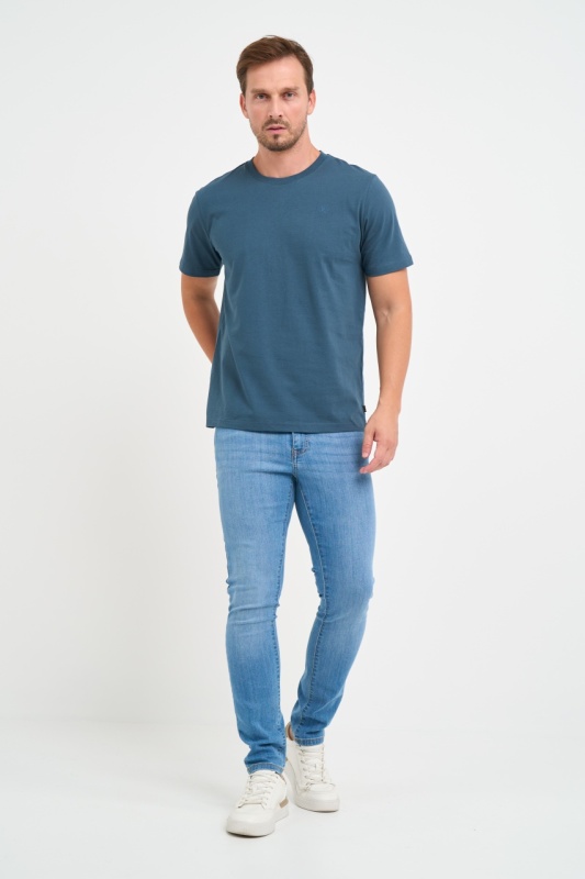 Kenvelo - Tricou barbat cu maneca scurta de culoare uniforma si logo aplicat - Img 7