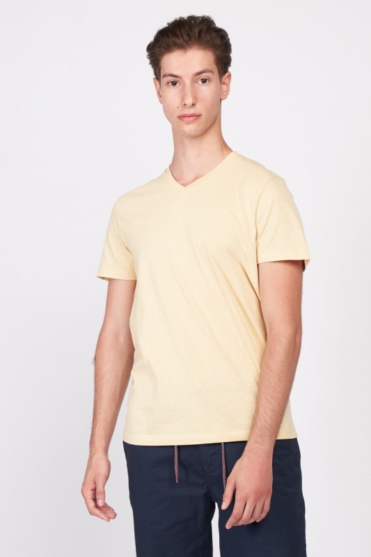 Kenvelo - Tricou barbat din bumbac de culoare uniforma