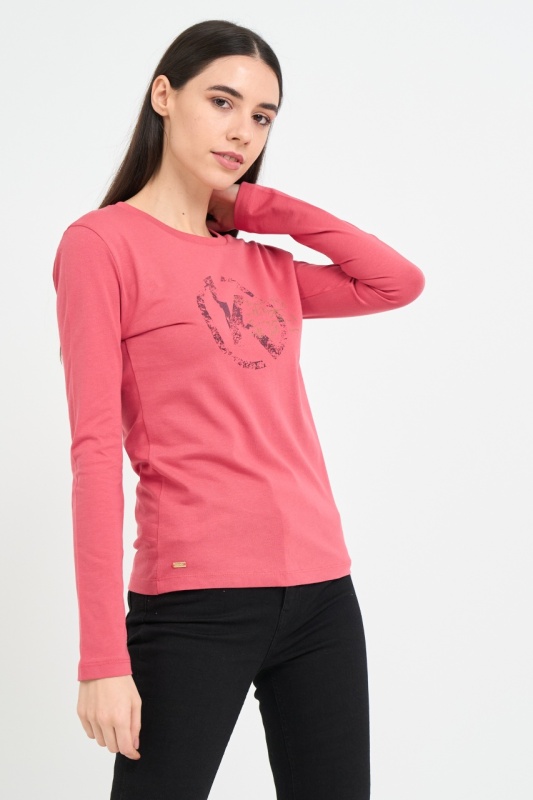 Kenvelo - Tricou dama cu maneca lunga si imprimeu logo - Img 6