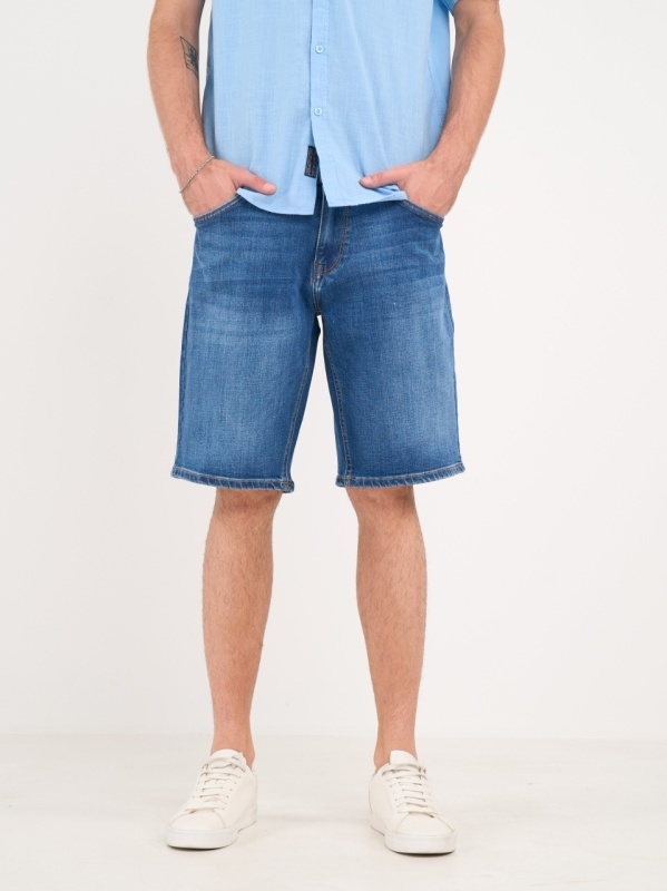 Lee Cooper - Bermude barbat din denim cu aspect usor decolorat - Img 6
