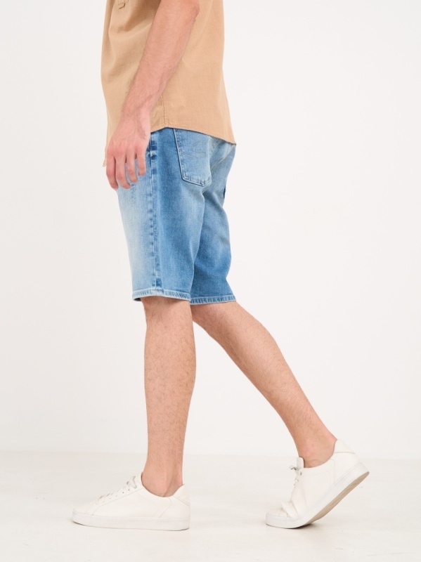 Lee Cooper - Bermude barbat din denim de culoare deschisa - Img 7