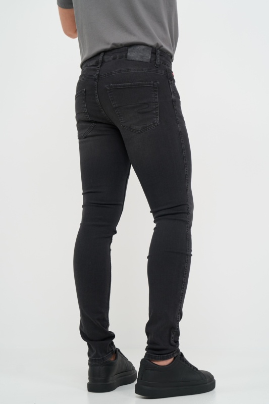Lee Cooper - Blugi barbat super slim de culoare inchisa si logo - Img 2