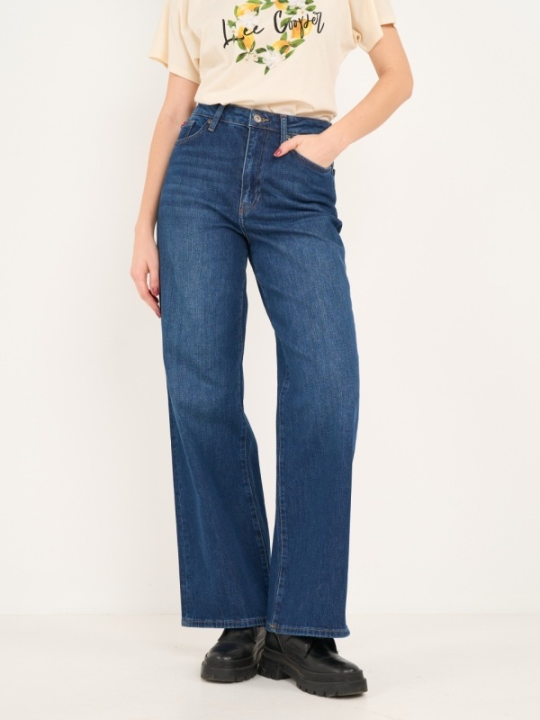 Lee Cooper - Blugi dama wide cu aspect usor decolorat - Img 8