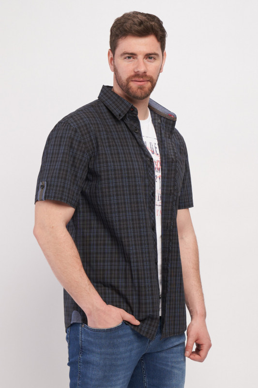 Lee Cooper - Camasa barbat cu maneca scurta din bumbac cu model in carouri