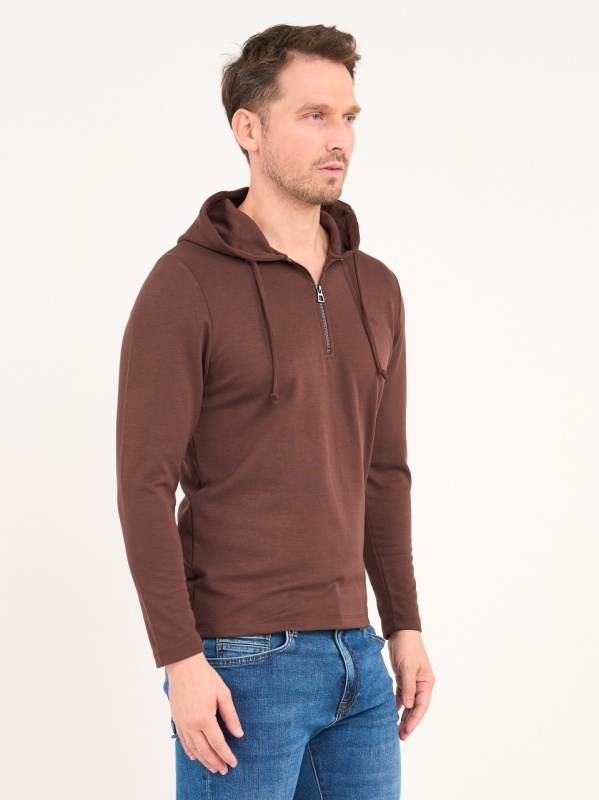 Lee Cooper - Hanorac barbat cu gluga de culoare uniforma - Img 5