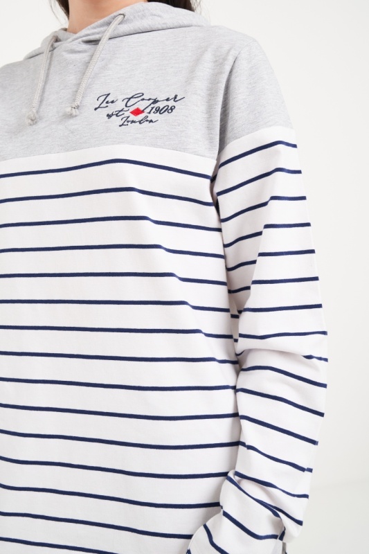Lee Cooper - Hanorac dama cu dungi si detalii - Img 3