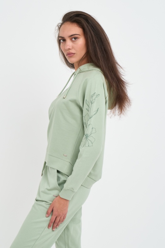 Lee Cooper - Hanorac dama cu imprimeu floral si logo - Img 5