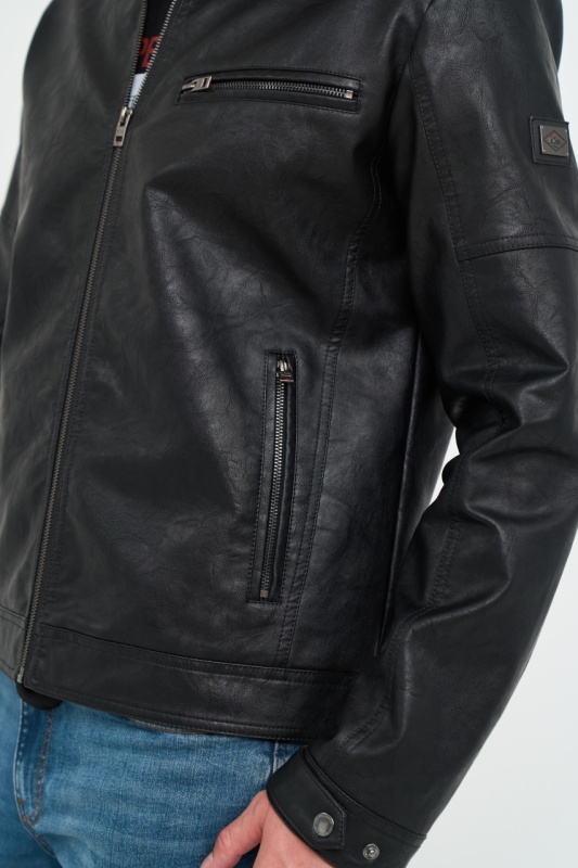 Lee Cooper - Jacheta barbat din piele ecologica cu buzunare - Img 4