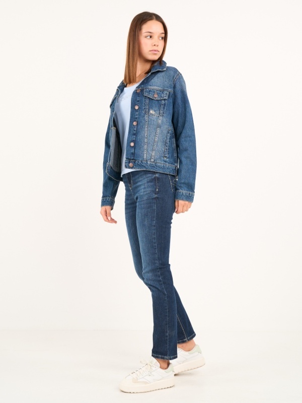 Lee Cooper - Jacheta dama denim cu buzunare si aspect decolorat - Img 10