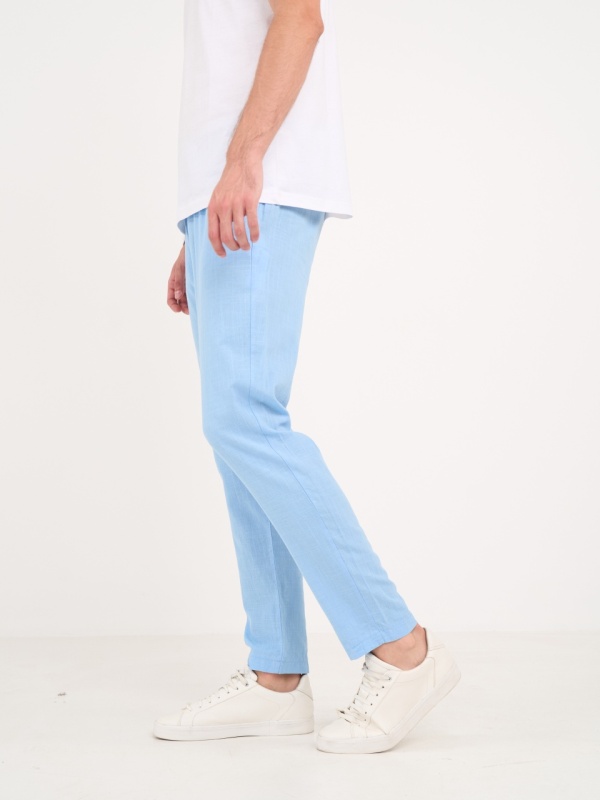 Lee Cooper - Pantaloni lungi barbat de culoare uniforma cu snur - Img 5