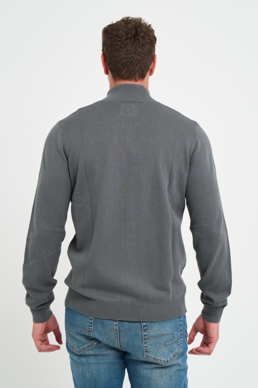Lee Cooper - Pulover barbat de culoare uniforma cu fermoar - Img 2