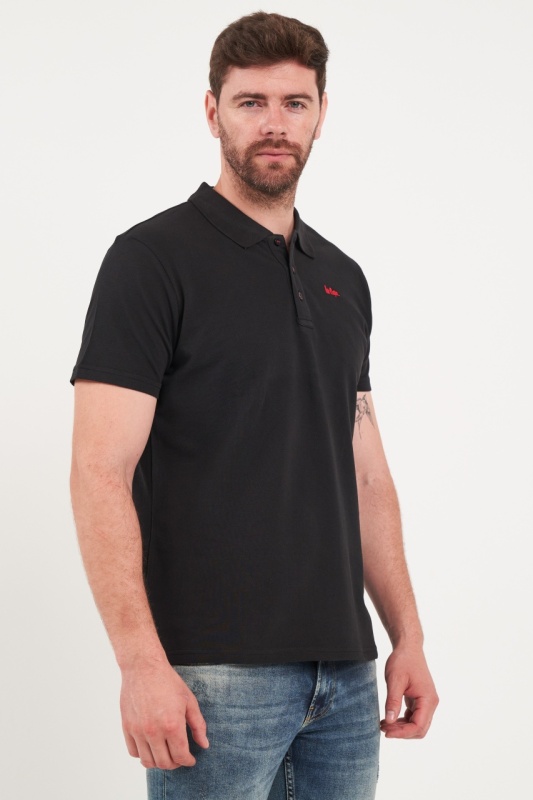Lee Cooper - Tricou barbat polo de culoare uniforma - Img 3