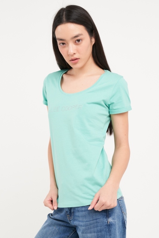 Lee Cooper - Tricou dama cu maneca scurta de culoare uniforma - Img 6