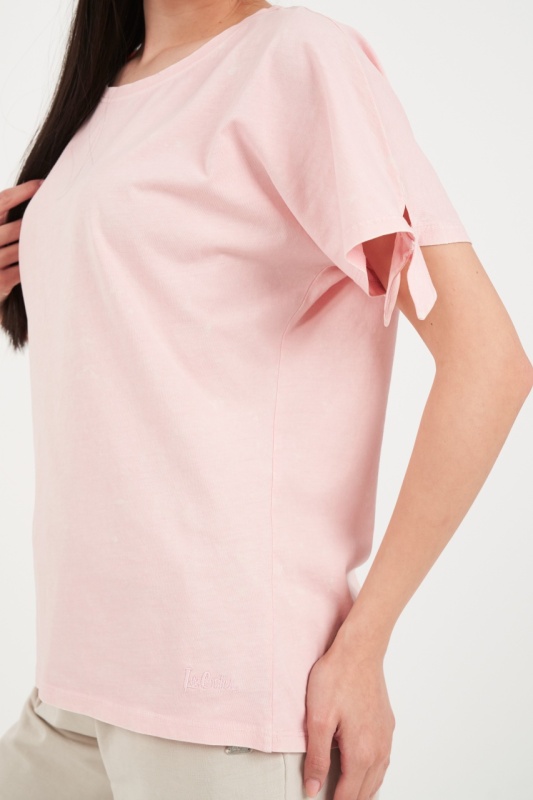 Lee Cooper - Tricou dama cu maneca scurta de culoare uniforma - Img 3