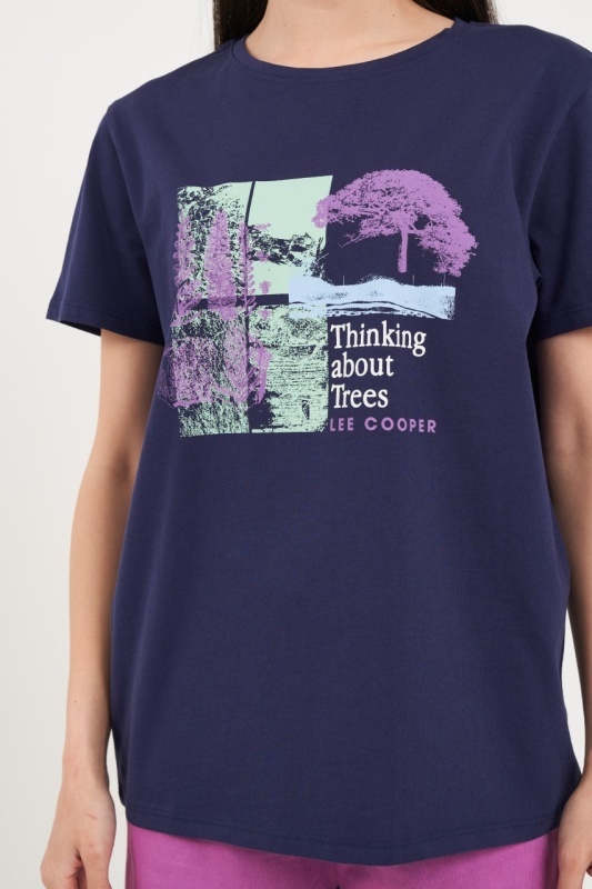 Lee Cooper - Tricou dama cu maneca scurta si imprimeu - Img 3