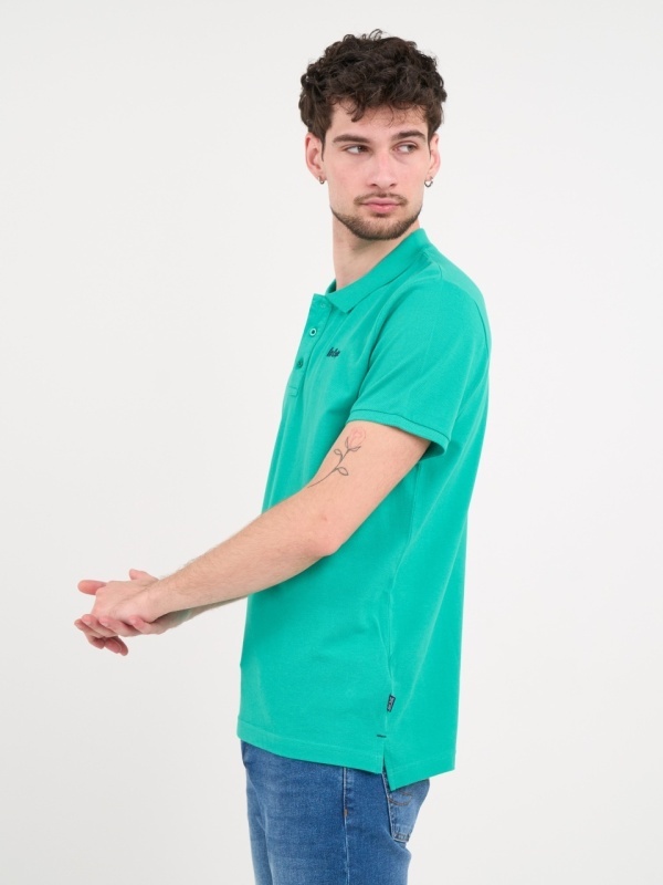 Lee Cooper - Tricou polo barbat de culoare uniforma - Img 4