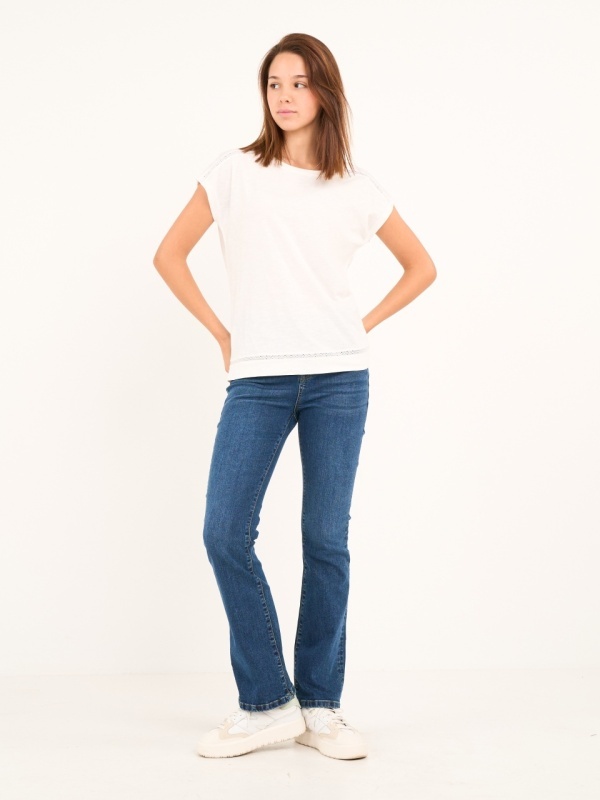 Timeout - Blugi dama bootcut de culoare uniforma - Img 12