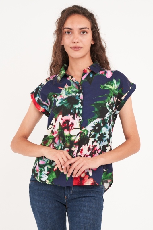 Timeout - Camasa dama maneca scurta cu imprimeu floral - Img 5