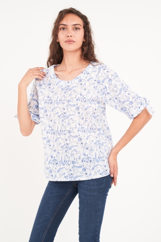 Timeout - Camasa dama maneca scurta cu imprimeu floral