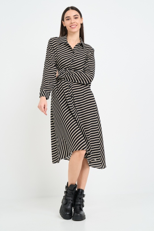 Timeout - Rochie dama de lungime medie cu model in dungi - Img 10