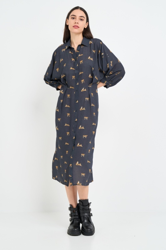 Timeout - Rochie dama tip camasa cu model - Img 5